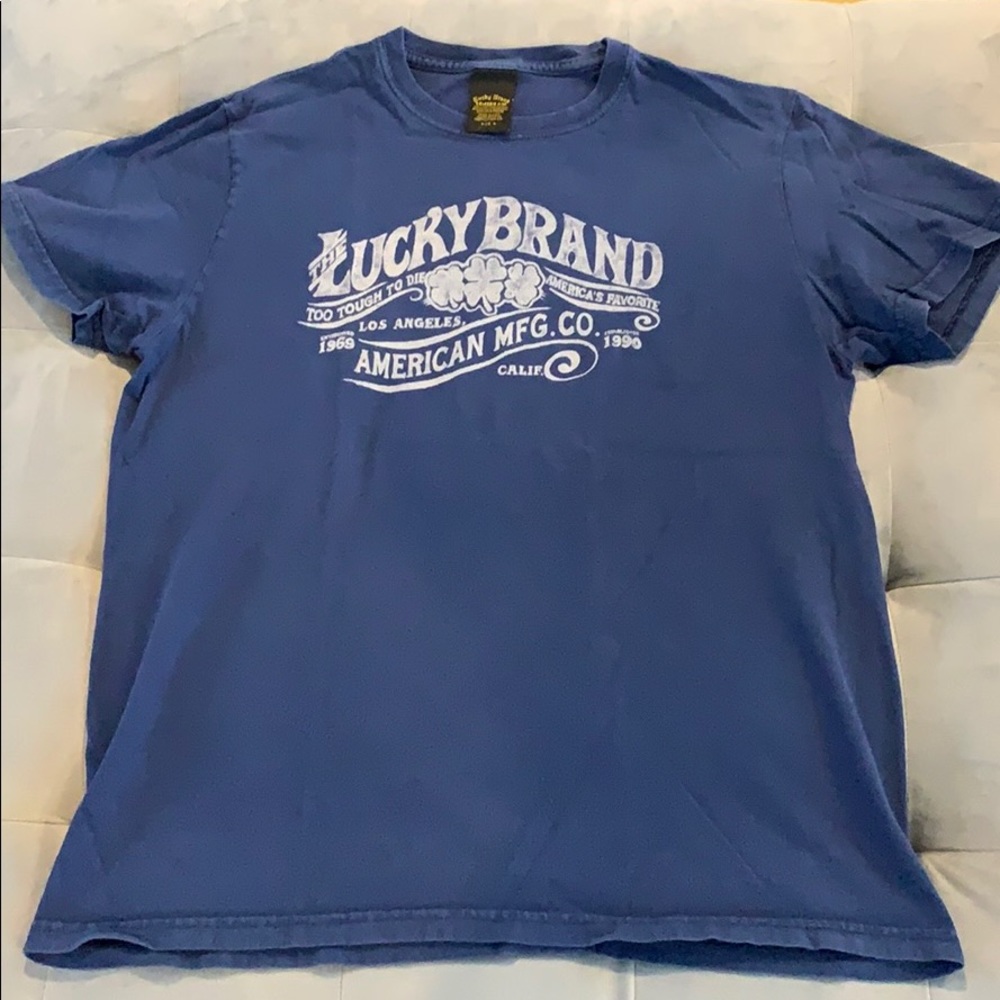 Lucky Brand Blue Vintage Short Sleeve Medium